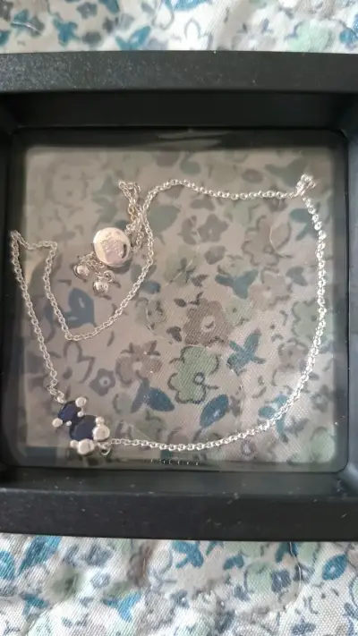 Pulsera de plata tous con dije de piedras azules - miniatura 1