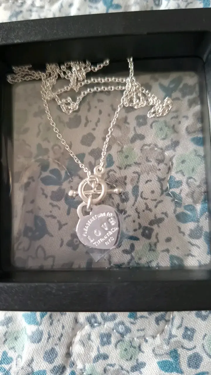 Collar de plata con dije de corazón turquesa - 2