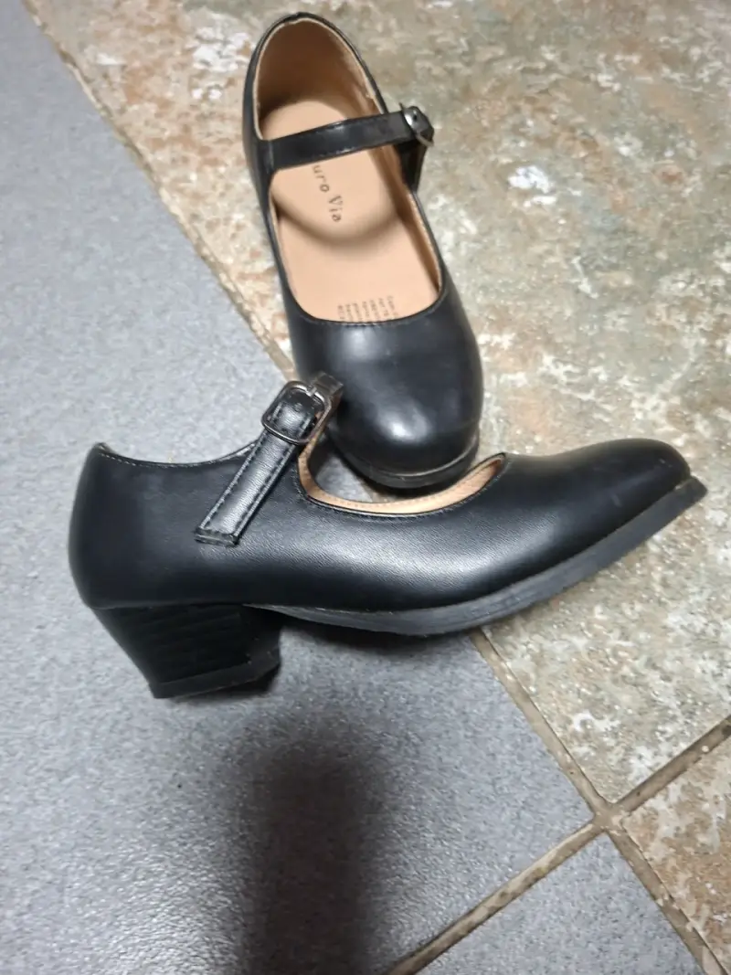 Zapatos de baile flamenco negros con hebilla - 2