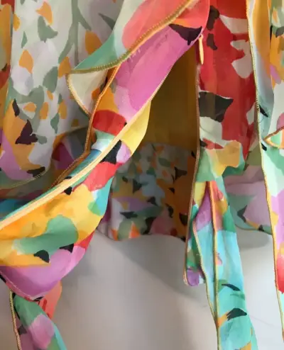 Blusa de gasa estampada multicolor - miniatura 2