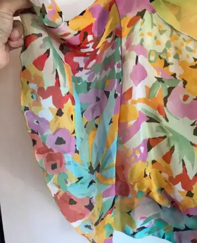 Blusa de gasa estampada multicolor - miniatura 3