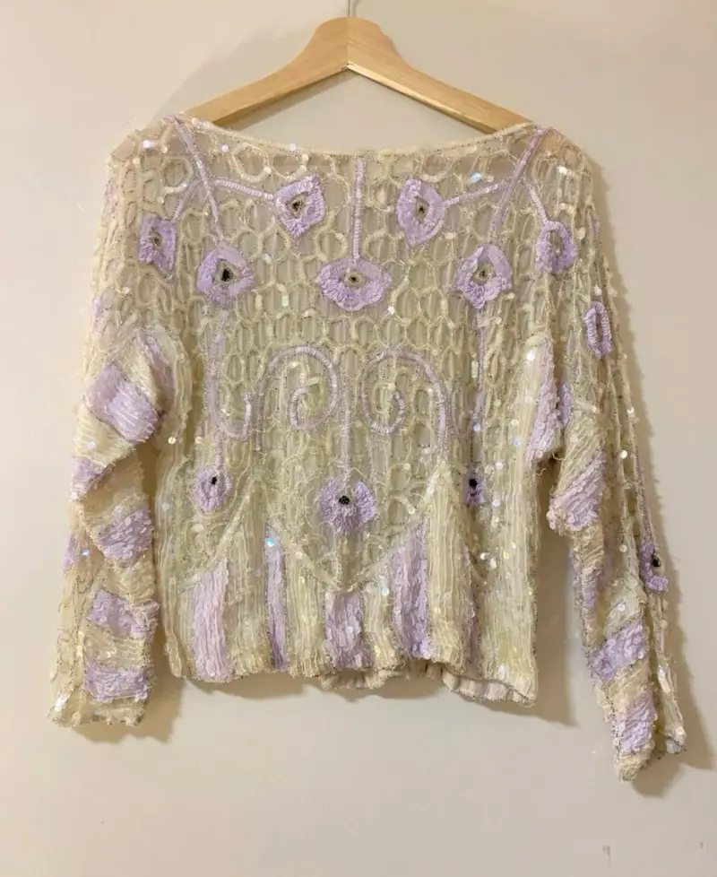 Blusa de encaje con lentejuelas Evoque Nadia - 3