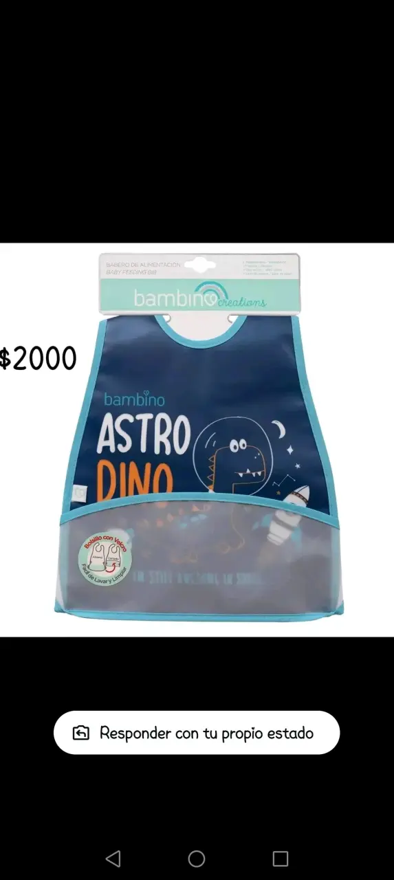 Babero de alimentación impermeable Bambino - 1