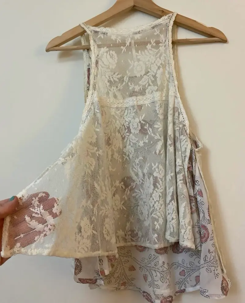 Blusa de encaje floral para mujer - 5