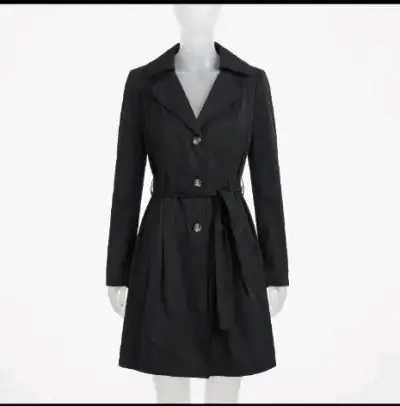 Abrigo negro Guess con cinturón - miniatura 2