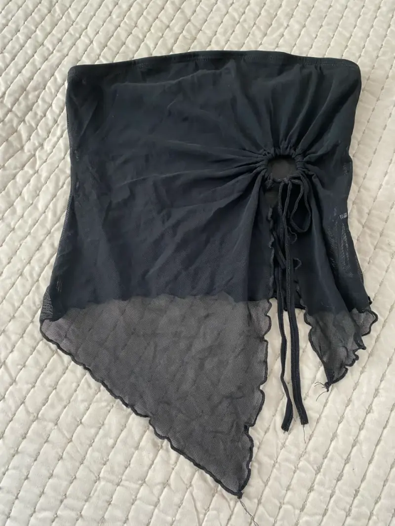Top negro de malla con diseño ajustable - 3