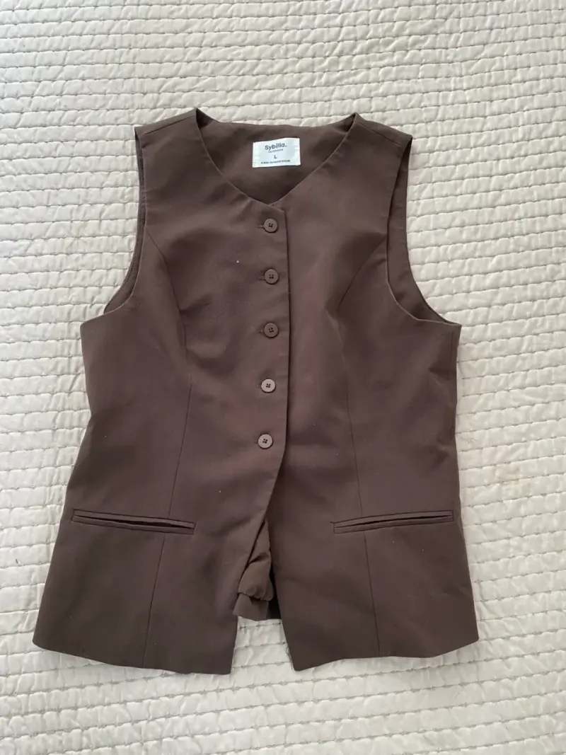 Chaleco marrón sin mangas Sybilla talla L - 1