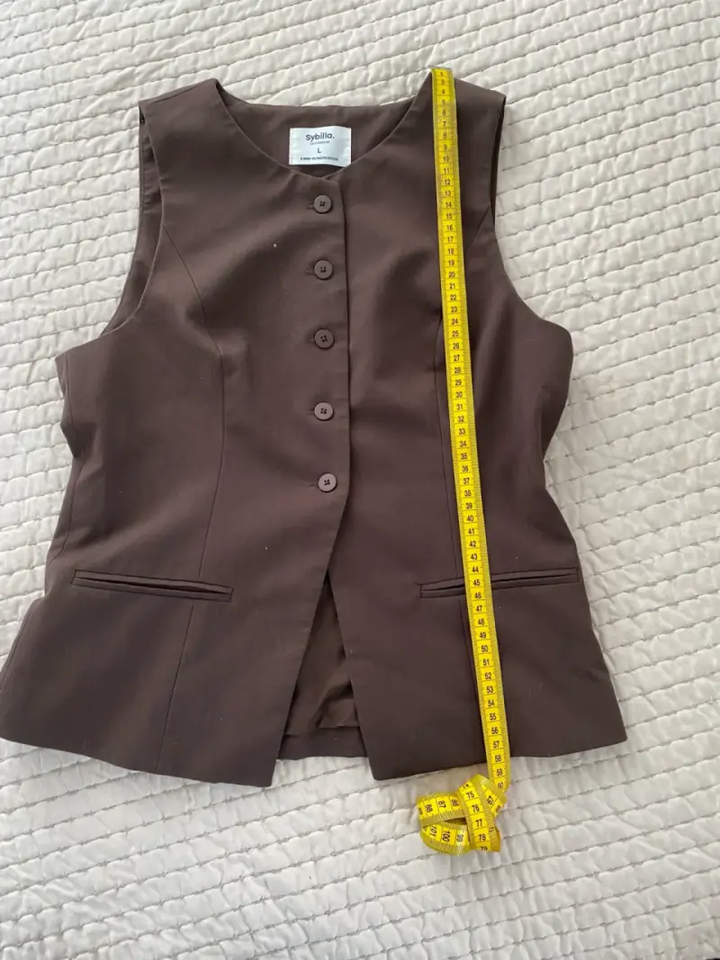 Chaleco marrón sin mangas Sybilla talla L - 5