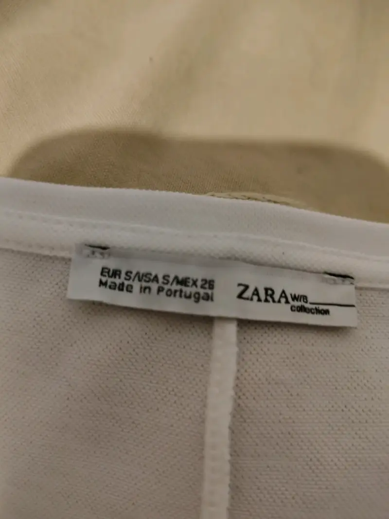 Polera Blanca Estampada Zara Mujer - 2