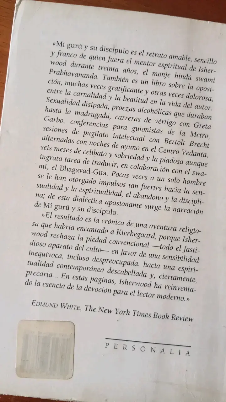 Libro 'Mi Gurú y Su Discípulo' de Christopher Isherwood - 2