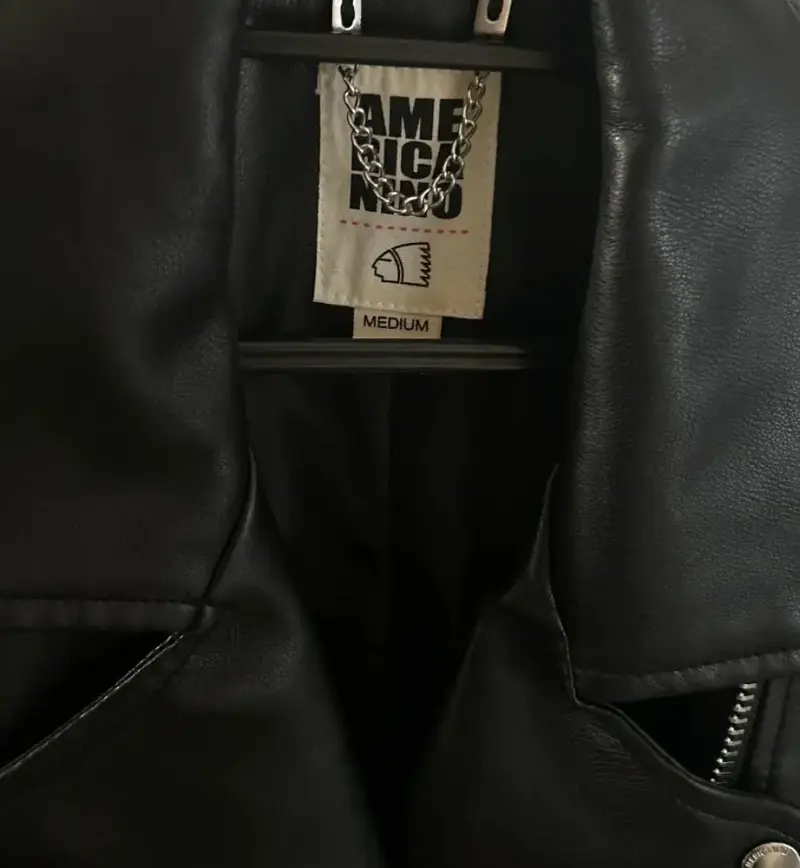Chaleco de cuero negro estilo biker para mujer - 3
