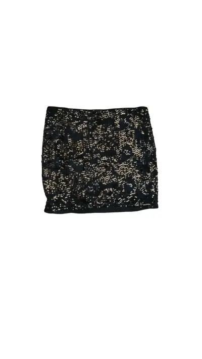 Falda corta negra con lentejuelas - miniatura 1