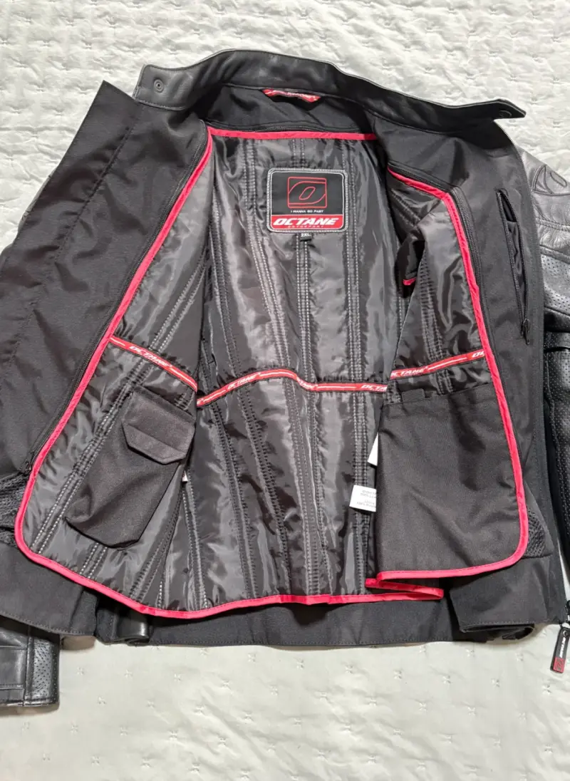 Chaqueta de cuero negra para motociclista Octane - 3