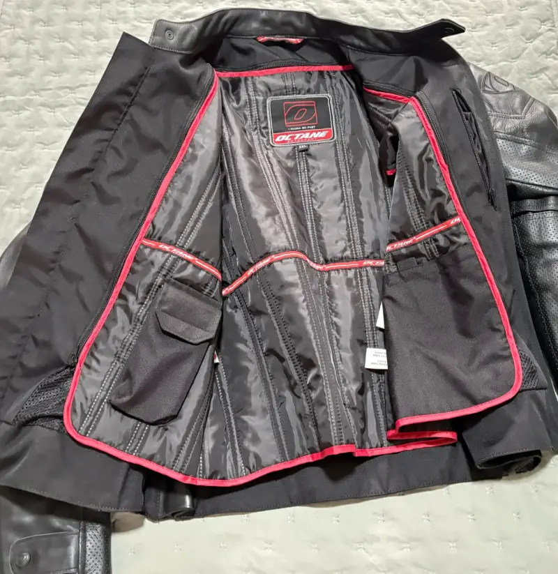 Chaqueta de cuero negra para motociclista Octane - 4