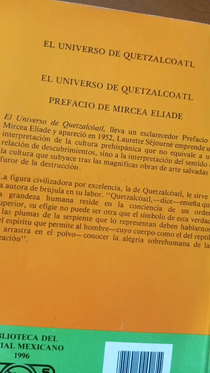 Libro El Universo de Quetzalcoatl de Laurette Séjourné - 2