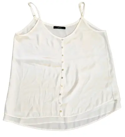 Blusa sin mangas blanca con botones nacarados - miniatura 1
