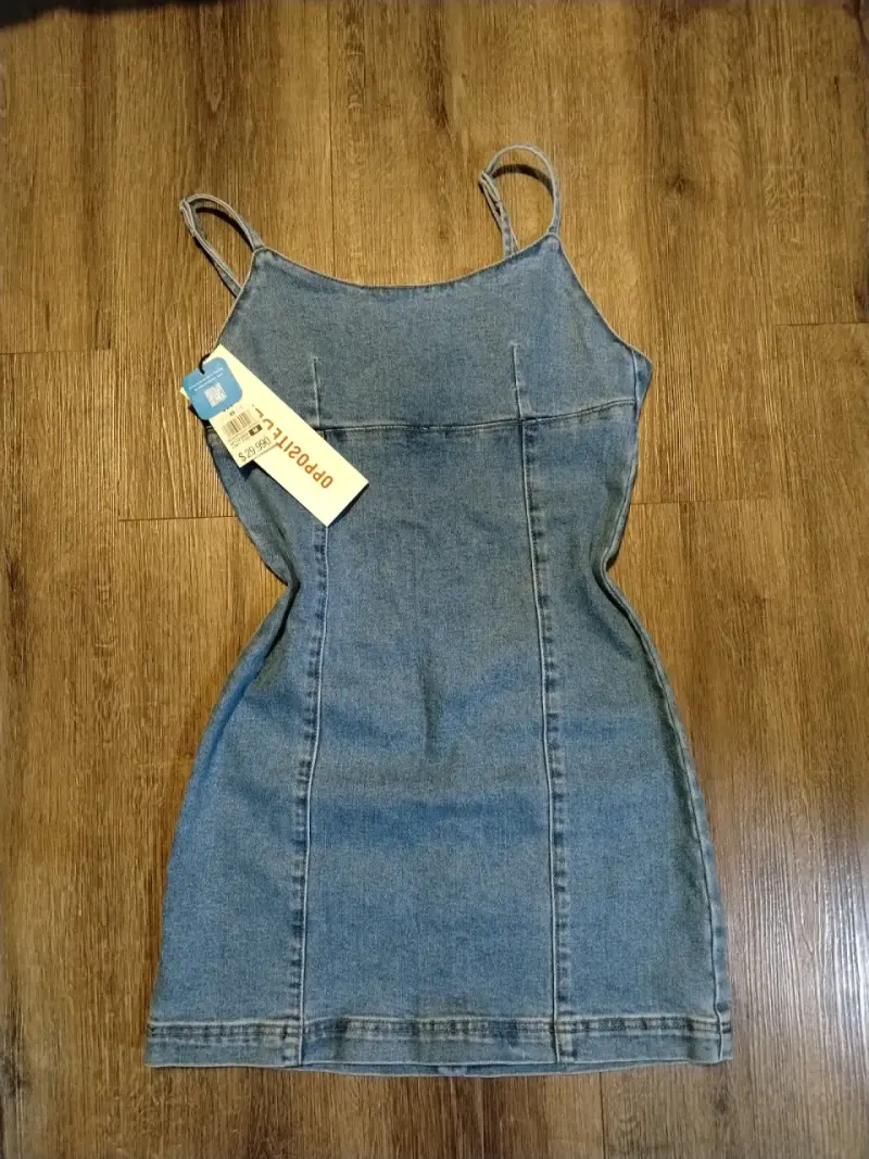 Vestido ajustado de mezclilla azul - 2
