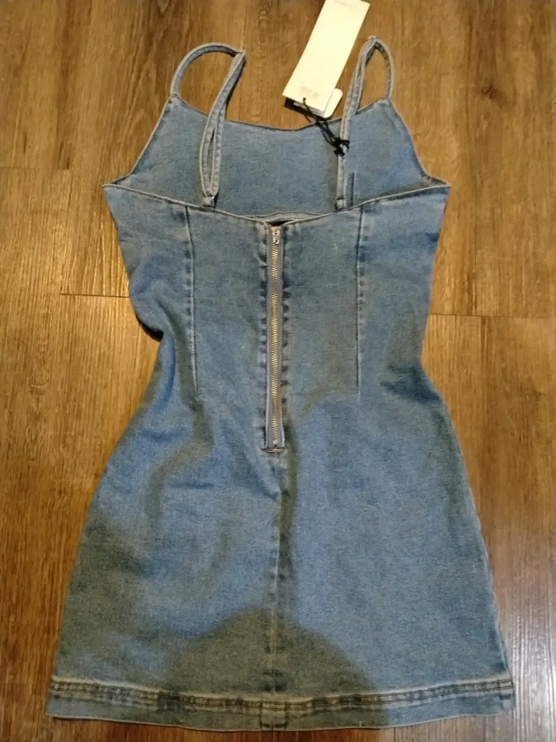 Vestido ajustado de mezclilla azul - 3