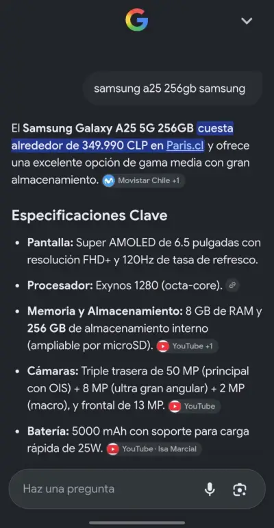 Samsung Galaxy A25 5g 256 gb Azul en buen estado - miniatura 5