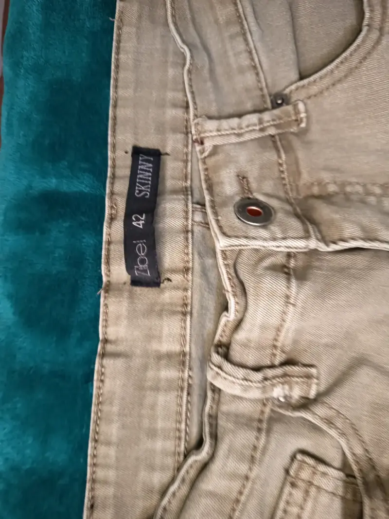 Jeans skinny beige talla 42 para hombre - 2