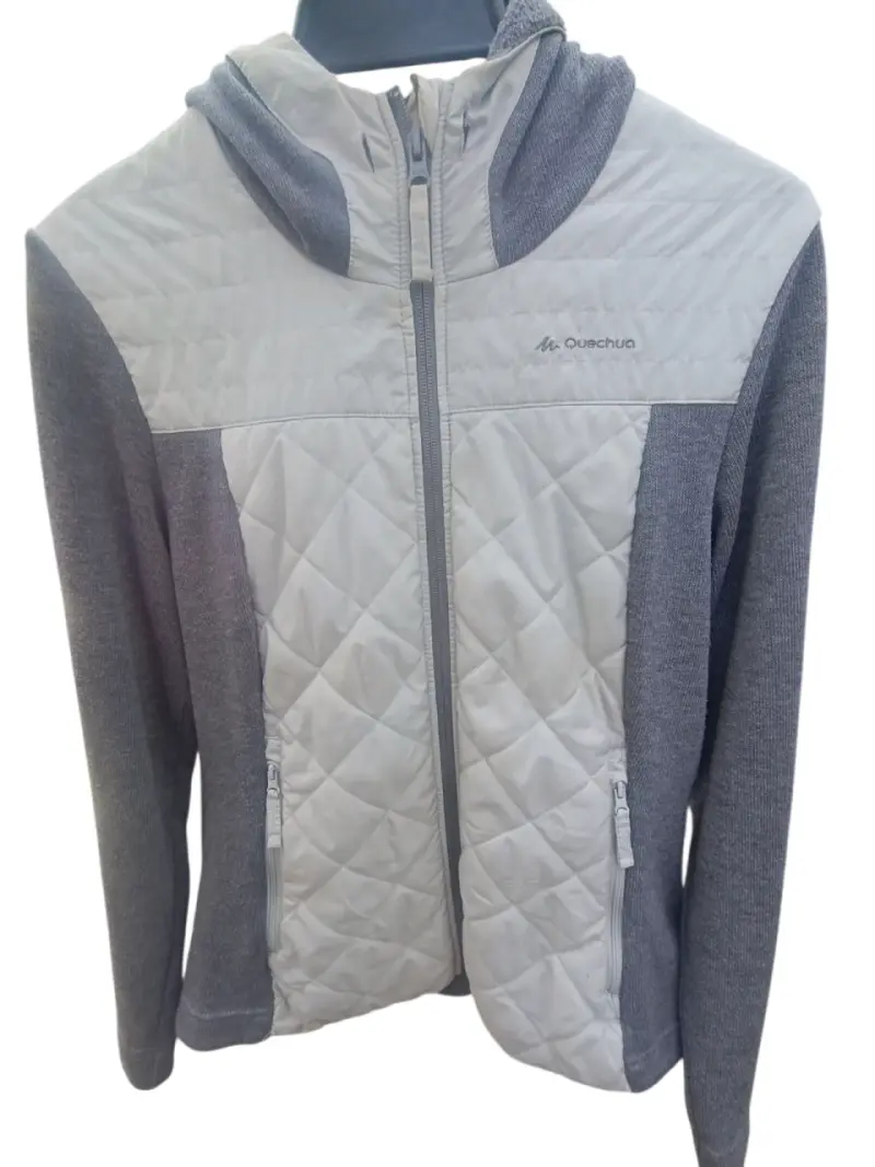 Chaqueta polar gris con capucha Quechua - 2
