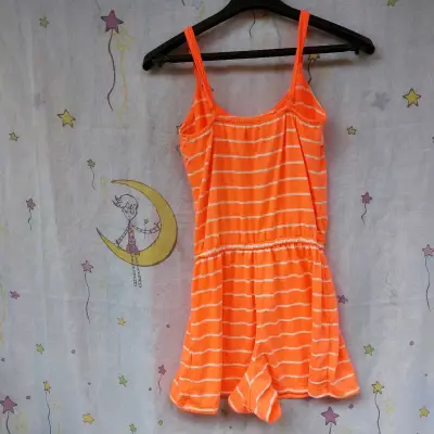 Enterito corto naranja a rayas para mujer - miniatura 2