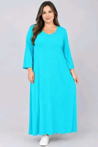Vestido largo turquesa talla 2XL - miniatura 1