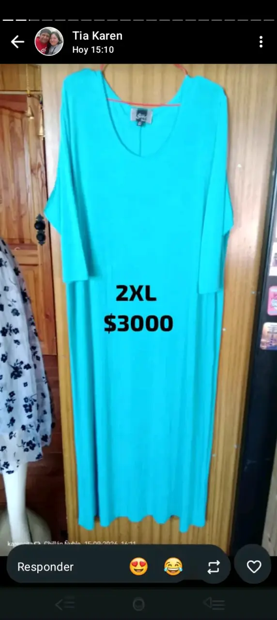 Vestido largo turquesa talla 2XL - 3