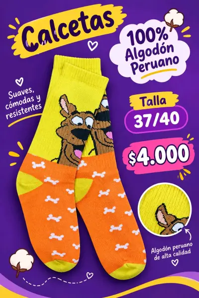 Calcetas de Algodón Peruano con Diseño Animado - miniatura 5