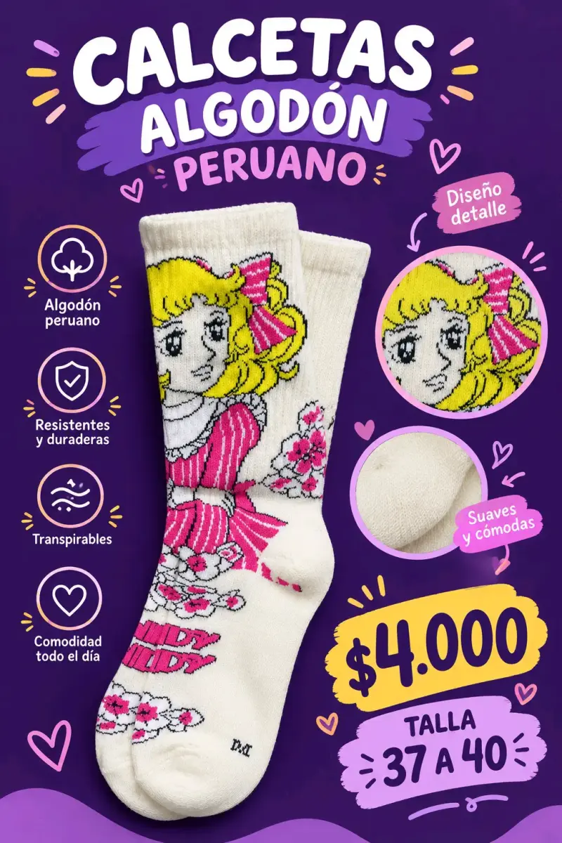 Calcetas de Algodón Peruano con Diseño Animado - 6