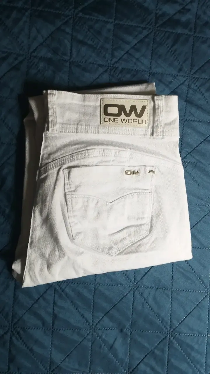 Pantalones blancos de mezclilla para mujer - 5