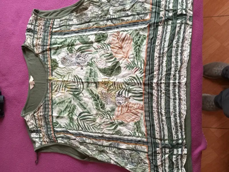 Blusa estampada tropical mujer talla L - 2