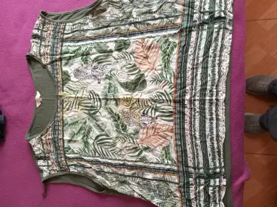 Blusa estampada tropical mujer talla L - miniatura 2
