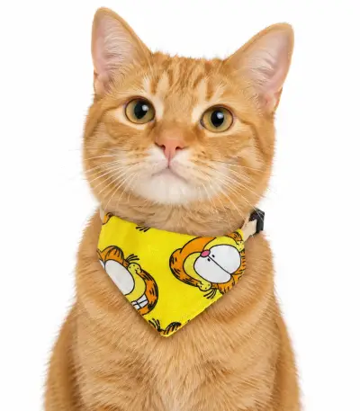 Collar tipo bandana para gatos diseño Garfield - miniatura 1