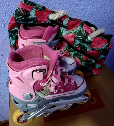 Patines en Línea Rosados para niños con bolsa - miniatura 5