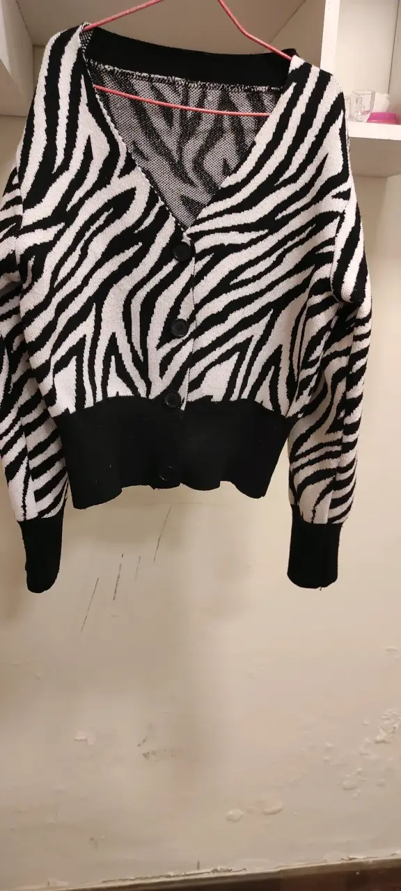 Cardigan de punto con diseño de cebra - 5