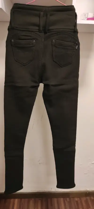Pantalón tiro alto verde petróleo ,con polar - miniatura 6