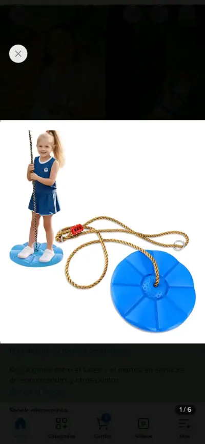 Columpio infantil de cuerda azul - miniatura 1