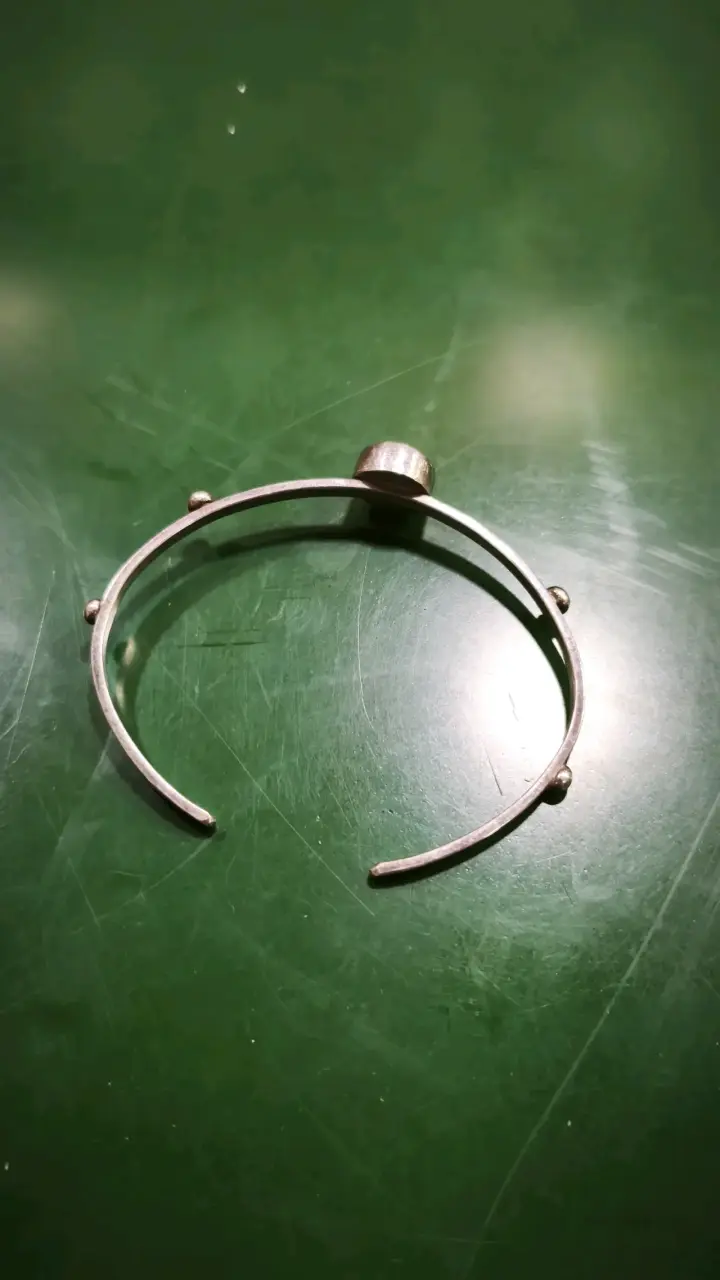Pulsera Artesanal de plata con piedra azul - 2