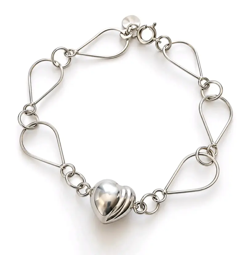Pulsera de Plata con dije de corazón