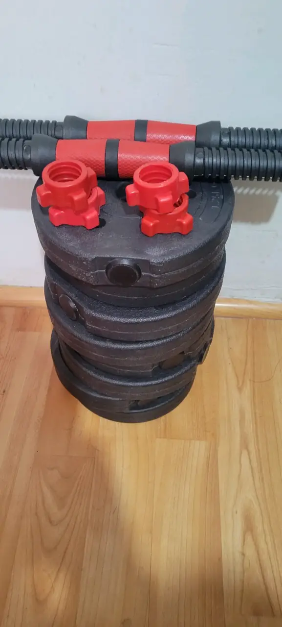 Set de Pesas con Barra y Discos
