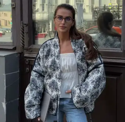 Chaqueta estilo kimono con estampado floral - miniatura 1