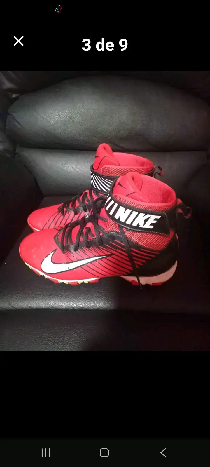 Botines de fútbol Nike rojos y negros - 3