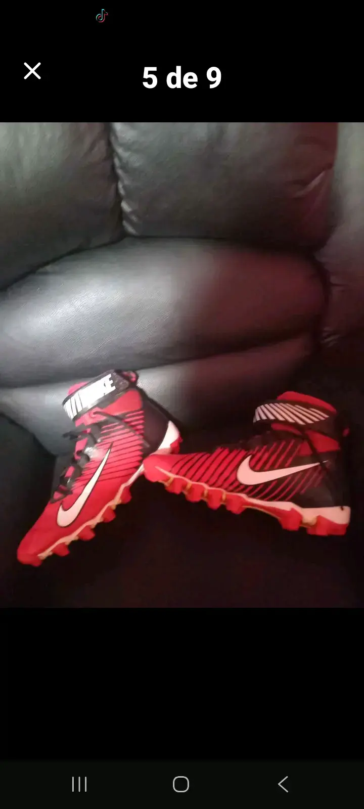Botines de fútbol Nike rojos y negros - 5