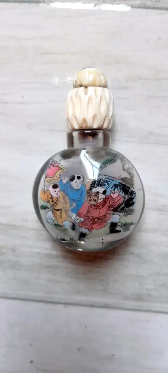 Botellita Rape año 1900 Pintada Interior Antigueda - 1