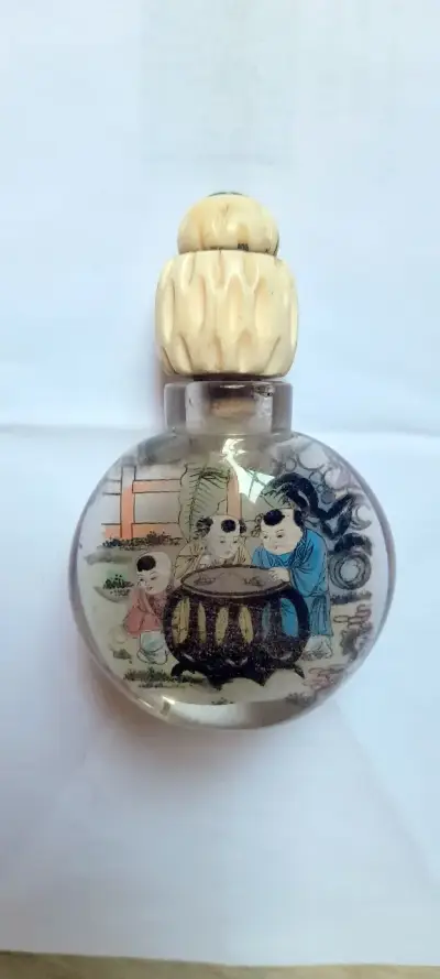 Botellita Rape año 1900 Pintada Interior Antigueda - miniatura 6