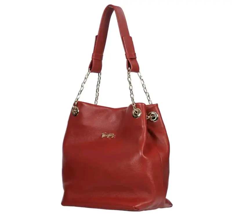 Bolso de cuero rojo con cadena Tanys - 1