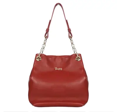 Bolso de cuero rojo con cadena Tanys - miniatura 2