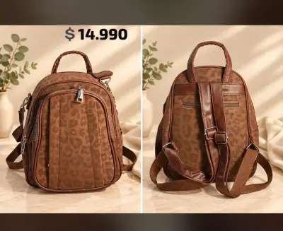 Mochila pequeña con estampado animal print - miniatura 3