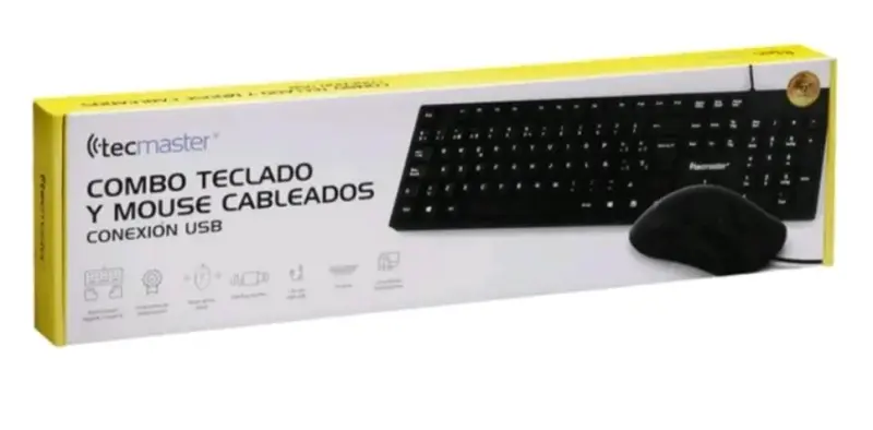 Combo teclado y mouse cableados Tecmaster USB - 1
